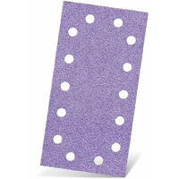MENZER Purple HD Carte abrasive velcrate, 230 x 115 mm, 14 fori, p. Levigatrici orbitali, Miscela di ceramica (50 Pz.) G240