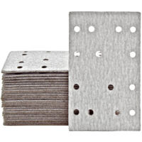 MioTools Shark Carte abrasive a gancio e anello, 133 x 80 mm, 14 fori, p. Levigatrici orbitali, Corindone normale (50 Pz.) G320