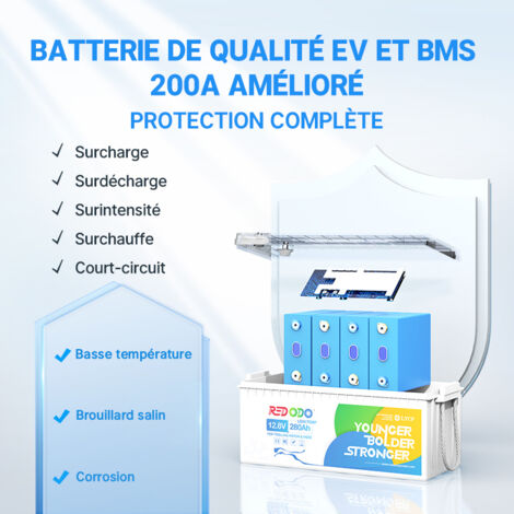 [JAMAIS UTILISÉ]Redodo 12V280Ah Batterie Lithium LiFePO4, protection d'arrêt à basse température, 200A BMS, Energie,pour systèmes solaires, kits de panneaux solaires,Camping-Cars,caravane,Bateaux