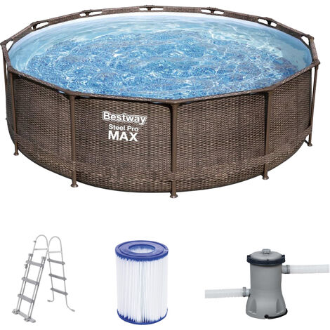 Bestway 56709 Steel Pro Max Pool Deluxe Series Ottica Rattano Frame 366x100 cm