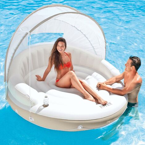 Intex 58292 Isola Galleggiante Lounge Gonfiabile 2 Persone 199x150 cm Parasole