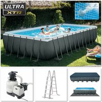 Intex 26364 Piscina Ultra XTR Frame Rettangolaree 732x366x132cm, Pompa, Scaletta