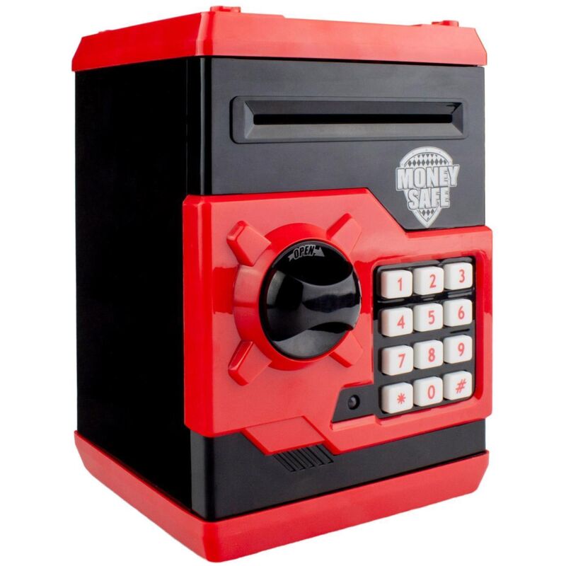 Tirelire Coffre-Fort Avec Code - En Métal, 13x13x9,5 Cm - Pour Enfants à Partir De 3 Ans - 13