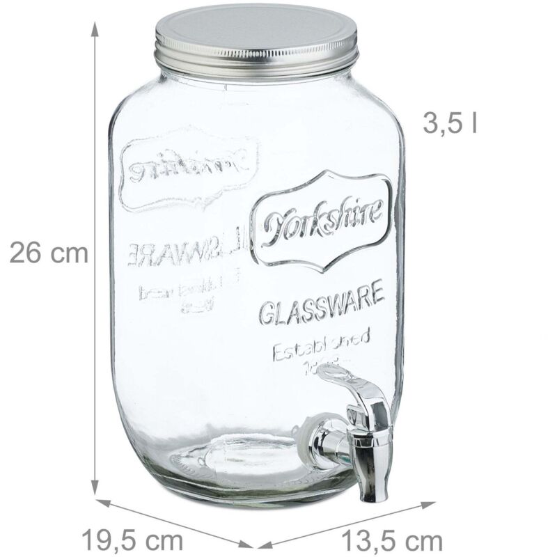 Distributeur Boisson 3,5L Avec Robinet - Carafe Eau Glacée Réfrigérateur 2 Pièces