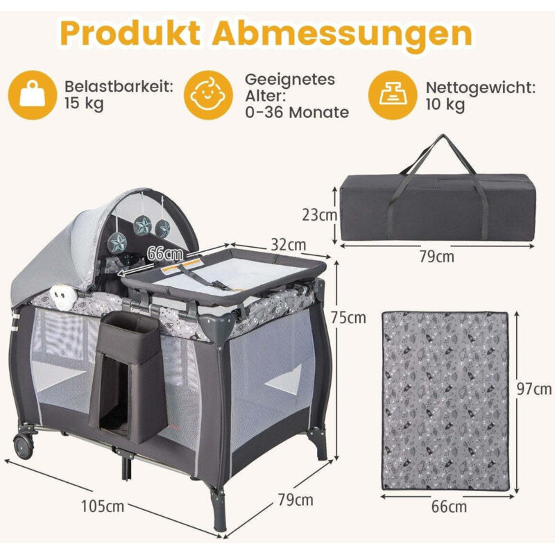 Lekebaby Matelas à Langer Portable Pliable – Extra Large, Imperméable Et Ultra Confortable Pour Bébé En Voyage