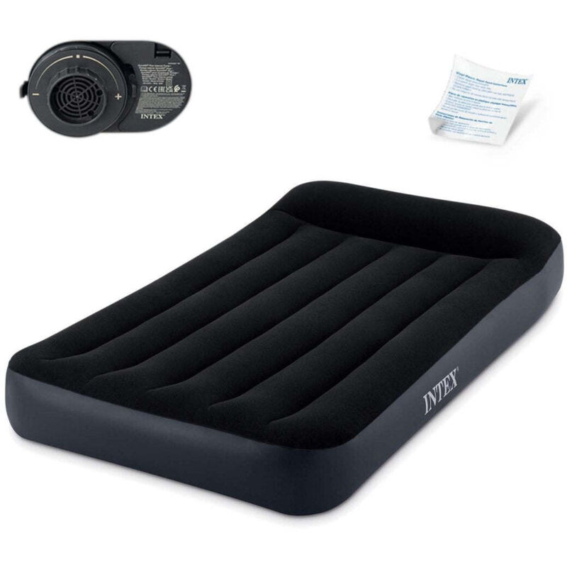 zootop Lit gonflable simple avec pompe à pied intégrée en PVC - Matelas