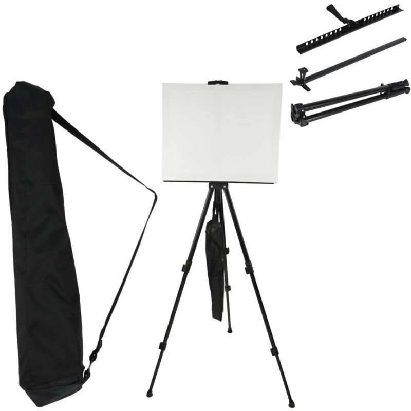Chevalet Métallique Réglable 168 Cm – Portable Avec Sac – Pour Peinture, Affiches, Mariage – Stable Et Pliable