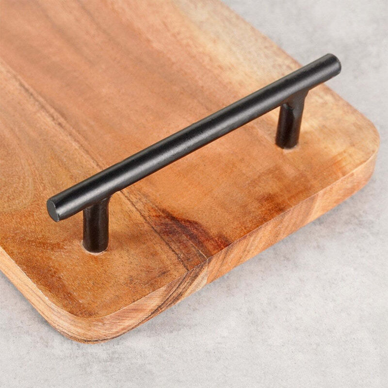 Plateau En Bois Plateau Rustique Avec Poignées Bois 40 35cm Lot De 2