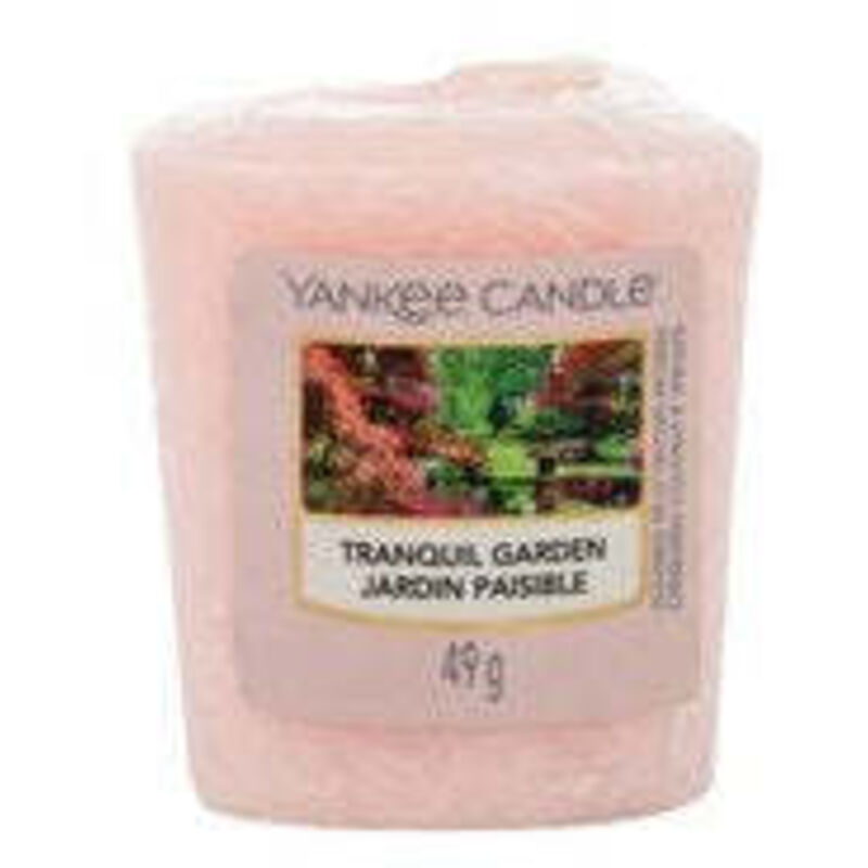 Yankee Candle Tranquil Garden Bougie Votive Garnie - Parfum Apaisant Jasmin, Œillet & Néroli