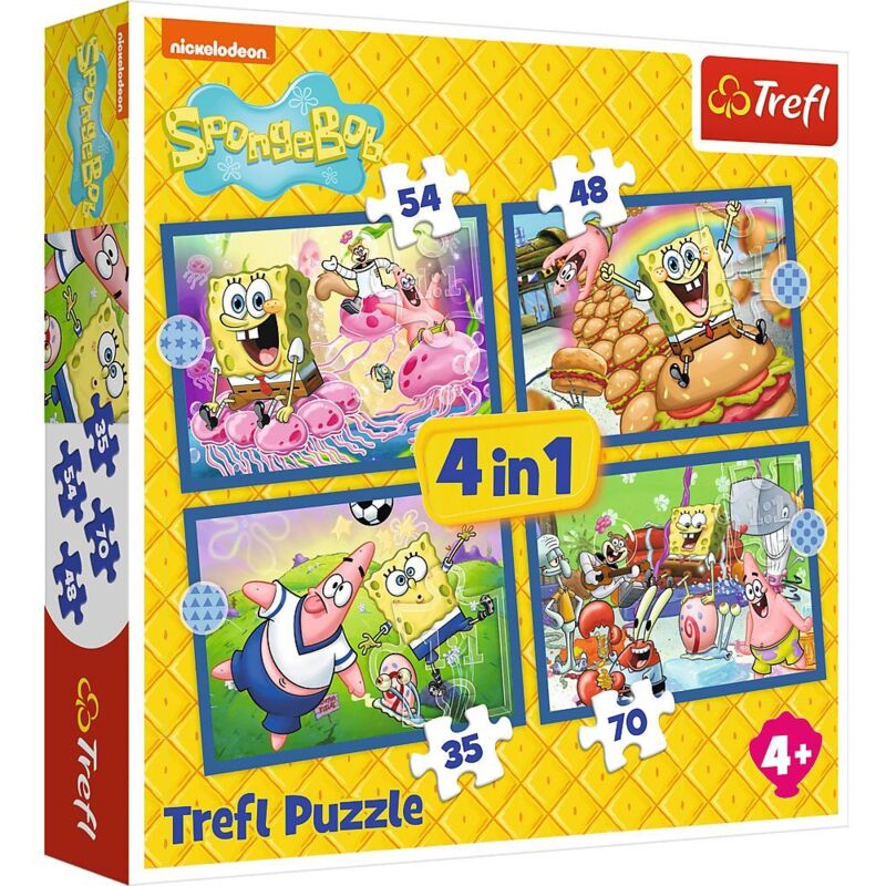 Puzzles Educa Bob L'Éponge - 2 Puzzles De 100 Pièces Pour Enfants +6 Ans - Grandes Pièces Sûres - 40x28 Cm