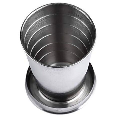 Tasse Mousqueton Acier Inox 300 Ml Double Paroi – Camping, Randonnée, Alpinisme Avec Poignée Clip