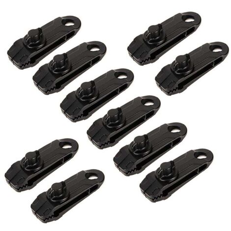Pinces Pour Bâches De Camping - Lot De 10, 3,4 Cm - Verrouillage Coulissant, Pour Tente, Auvent, Couverture