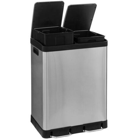 Poubelle De Cuisine Avec 2 Compartiments De 8 L Et 5 L, Gris | Leroy Merlin