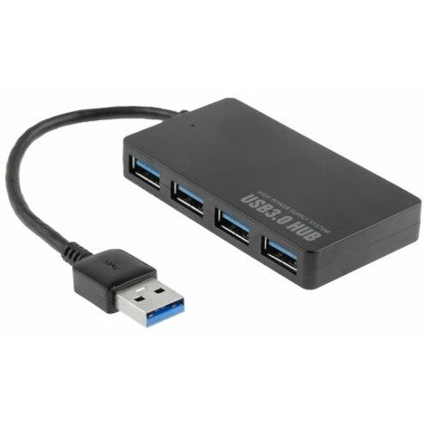 Concentrateur à 4 ports USB 3.0 et 1 port USB-C - Gris