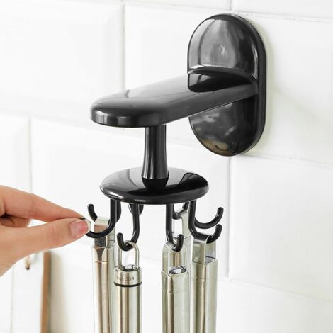 Cintre Multifonction Renforcé Avec Crochets - Pour Sac à Dos, Combinaison Plongée, Équipement - Design En I & Poignée - 40x25cm (Noir) - 3