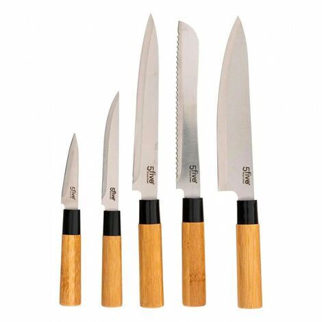 Set de Couteaux et Ustensiles de Cuisine - Bambou - 11 Pièces