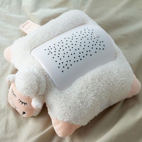 PELUCHE ANCIENNE-JOUET-MOUTON AVEC RUBAN