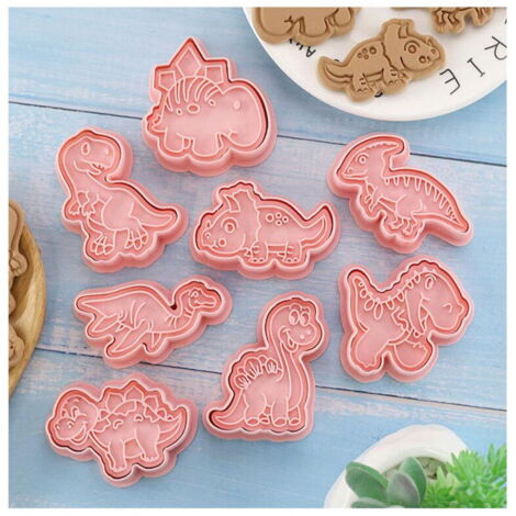 Petites formes de gâteaux en plastique - dinosaures - 8 pcs
