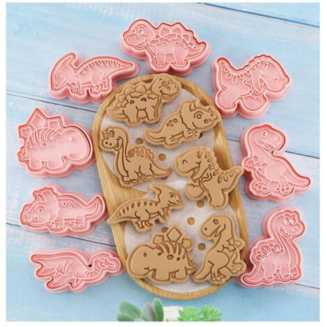 Petites formes de gâteaux en plastique - dinosaures - 8 pcs
