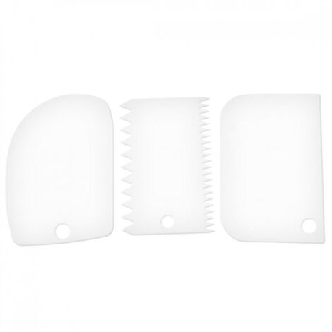 3x Grattoirs à Pâte en Plastique - Blanc