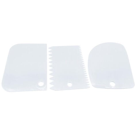 3x Grattoirs à Pâte en Plastique - Blanc