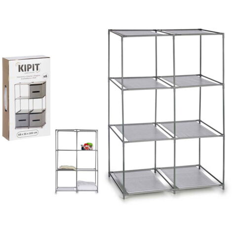 Etagère de rangement à 6 compartiments - Gris