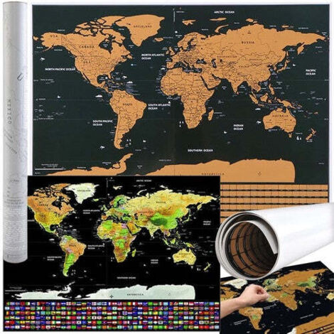 Carte du monde - carte à gratter avec drapeaux 23443 (1/5)