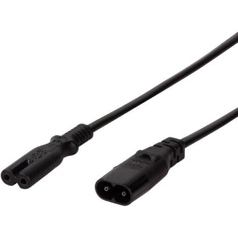 Rallonge logilink alimentation 1x prise male c8 - 1x prise femelle c7 200 m noir s733291 (1/2)
