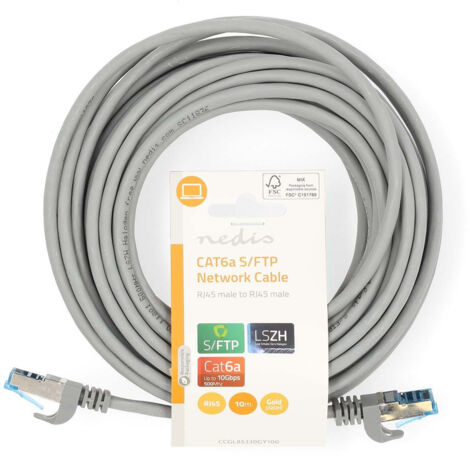 Cable reseau cat6a sftp rj45 male rj45 male 100 m snagless rond lszh ...