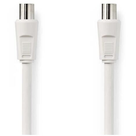 Câble coaxial IEC (Coax) mâle IEC (Coax) femelle Nickelé 90 dB 75 Ohm Double blindage 10.0 m Rond PVC Blanc Enveloppe (1/4)