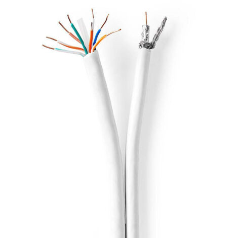 Cable combine iec coaxial cat6 sur bobine rg58 75 ohm double blindage eca 500 m rond blanc boite 38748 (1/2)