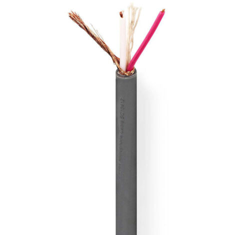 Cable microphone 2 x 023 mm cuivre 1000 m rond pvc gris fonce bobine (1/2)
