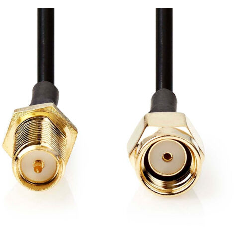 Câble D'extension Antenne WiFi 3 M - RP-SMA Mâle Vers RP-SMA Femelle - Câble Coaxial RG58 LowLoss, Connecteurs Dorés - 12