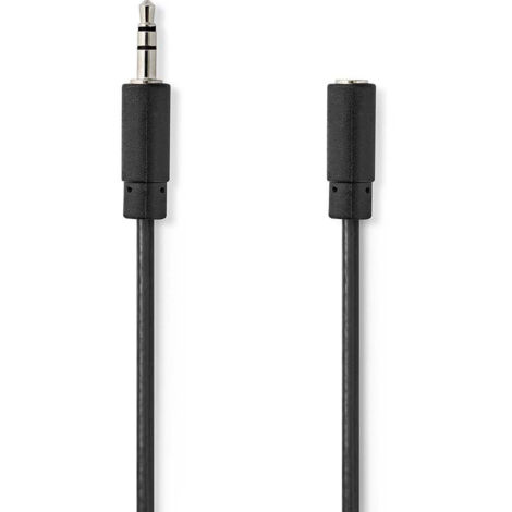 Cable audio stereo 35 mm male 35 mm femelle nickele 500 m rond noir boite (1/3)