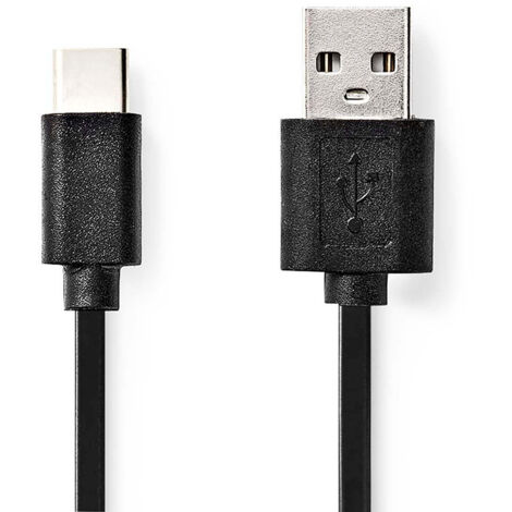 Câble USB USB-A Mâle vers USB-C Mâle 2.00m Noir (1/3)