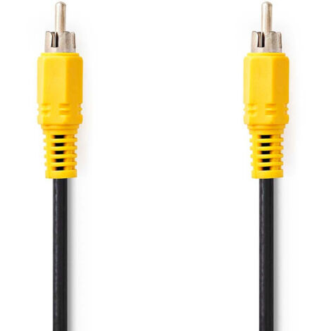Cable video composite rca male rca male nickele 480p 100 m rond pvc noir etiquette (1/2)