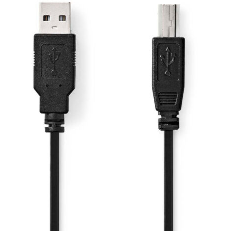 Cable usb usb 20 usb a male usb b male 480 mbps nickele 200 m rond pvc noir boite (1/3)