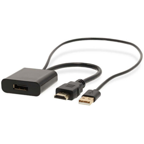 Adaptateur HDMI™ HDMI™ Connecteur DisplayPort Mâle / USB-A Mâle Plaqué or Droit PVC Noir 1 pièces Boîte (1/4)