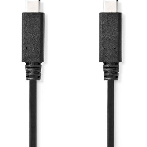 Cable usb usb 32 gen 2x2 usb c hane usb c hane 240 w 8k30hz 20 gbps nickelplaterad 100 m rond pvc svart label (1/3)