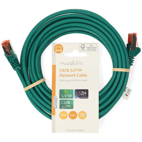 Cat6 network cable rj45 male rj45 male sftp 500 m round lszh green label