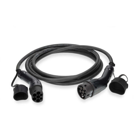 Cable pour vehicule electrique cable type 2 32 a 22000 w 3 phases 500 m noir boite nedis evca22kwbk50 (1/5)