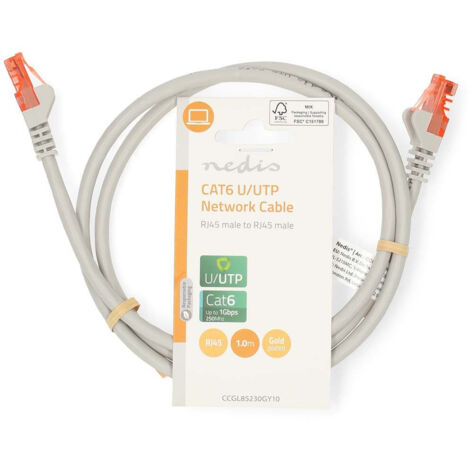 Cat6 network cable rj45 male rj45 male uutp 100 m round pvc grey label