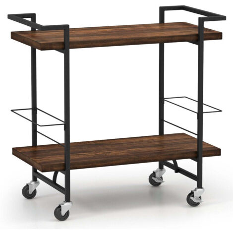 Chariot De Bar Mid-Century Moderne En Laiton Doré Et Faux Bambou Avec Plateau Amovible 1970s
