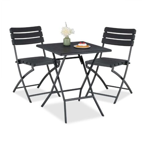 Ensemble de meubles de balcon Bistro 3 pièces avec 1 Table 2 chaises
