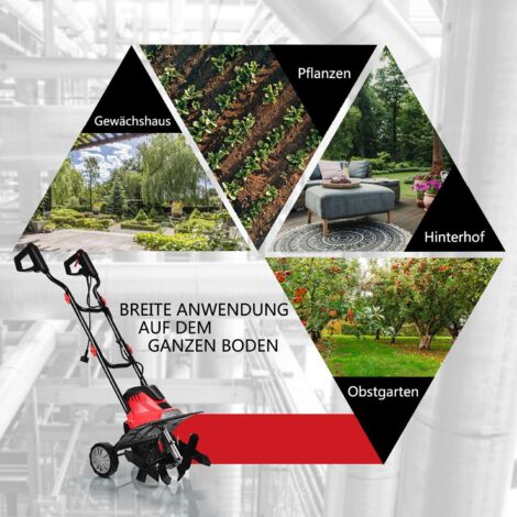 Motobineuse electrique et cultivateur motobineuse electrique motobineuse de jardin rouge et noir (1/5)