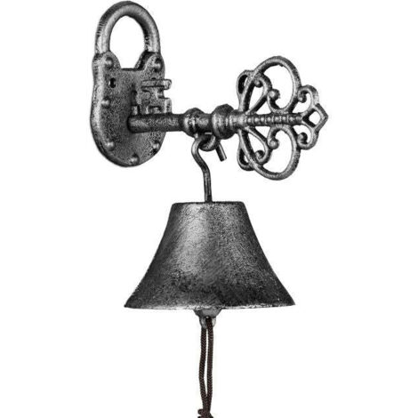 Sonnette de porte en fonte "Clé" argentée (1/5)