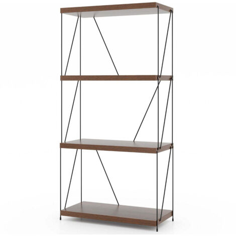 Etagère De Rangement Industrielle En Métal Noir Avec Niveaux Réglables - L75 X H150 Cm Couleur