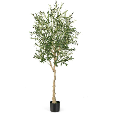 Olivier artificiel avec 1296 feuilles et 72 plants doliviers a fruits 182 cm 883041 (1/5)