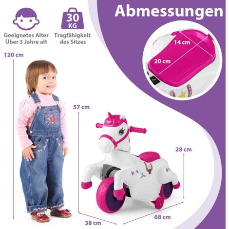 Quad électrique Enfant FANTASK 6V - Pour Enfant à Partir De 3 Ans, Vitesse 2,8-4,6 Km/h, Autonomie ~50 Min, Rose