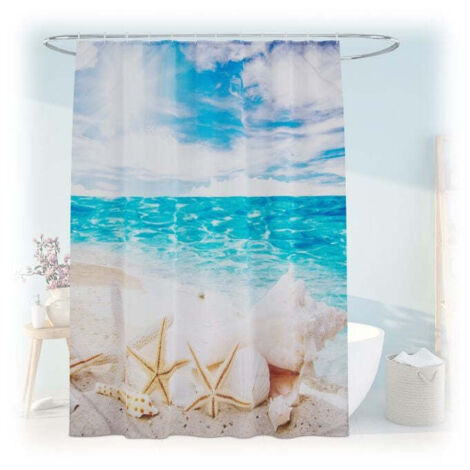 Rideau De Douche 180x200 Cm Imperméable Anti-Moisissure - Tissu Séchage Rapide Avec 11 Crochets